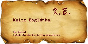 Keitz Boglárka névjegykártya